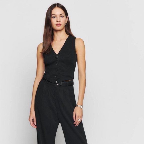 Reformation Devin twill vest size 8 - Picture 3 of 3